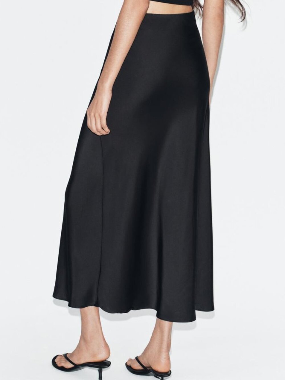 Zara, Satin Effect Midi Skirt | Size: S - Picture 4 of 11